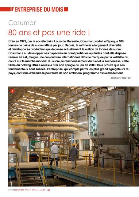 Cosumar L'entreprise du mois - FOOD MAGAZINE