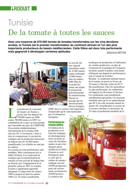 Cosumar L'entreprise du mois - FOOD MAGAZINE