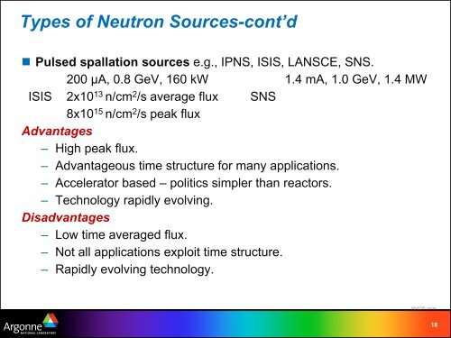 Argonne PowerPoint Presentation - Spallation Neutron Source