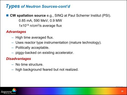 Argonne PowerPoint Presentation - Spallation Neutron Source