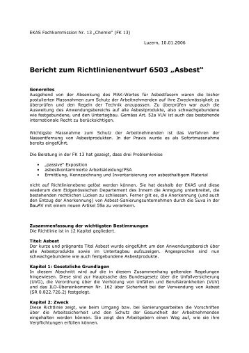 EKAS-Richtlinie - Forum Asbest Schweiz