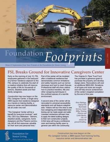 FSL Breaks Ground for Innovative Caregivers Center