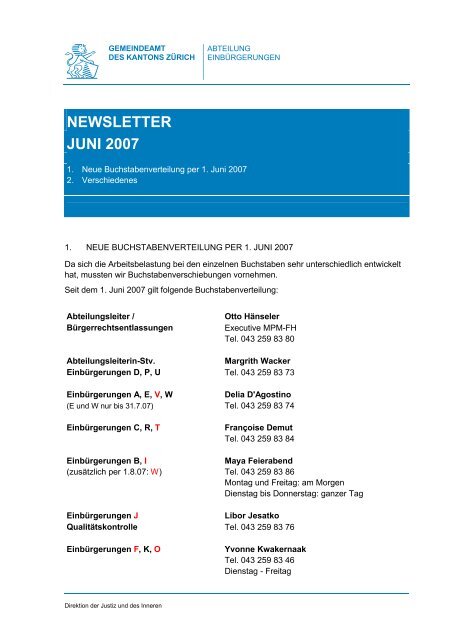 NEWSLETTER JUNI 2007 - Gemeindeamt