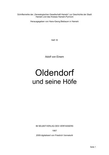 Oldendorf und seine Höfe - bei Friedrich Vennekohl