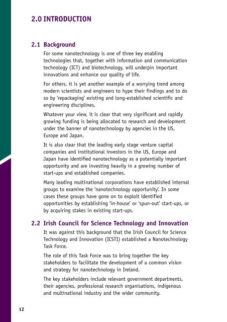 ICSTI Statement on Nanotechnology - Forfás