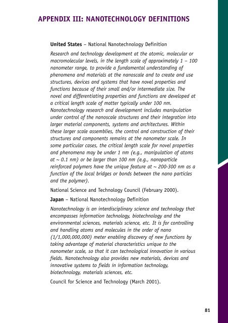 ICSTI Statement on Nanotechnology - Forfás