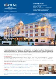 Hotel factsheet - Fortune Park Hotels