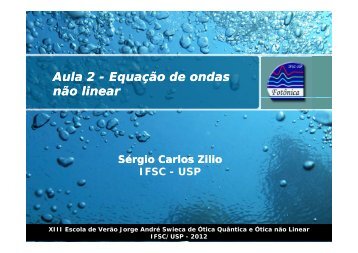 Aula 2 - Equação de ondas Equação de ondas não linear éSrgio ...