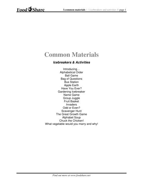 Icebreakers And Activities