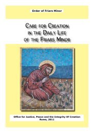 Care for Creation in the Daily life of the friars Minor - OFM