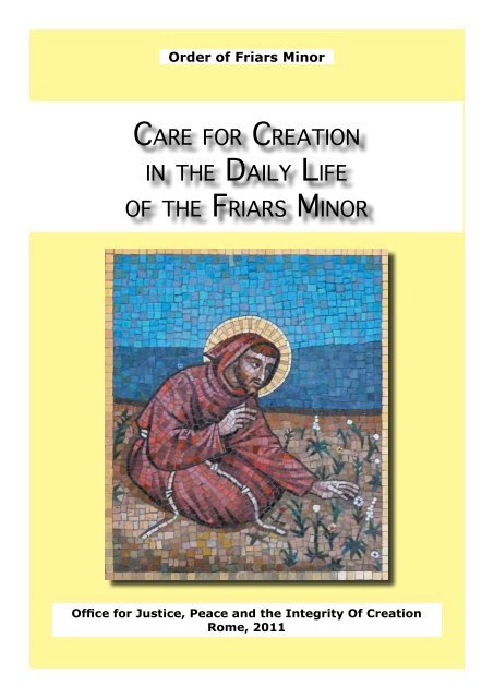 Care for Creation in the Daily life of the friars Minor - OFM