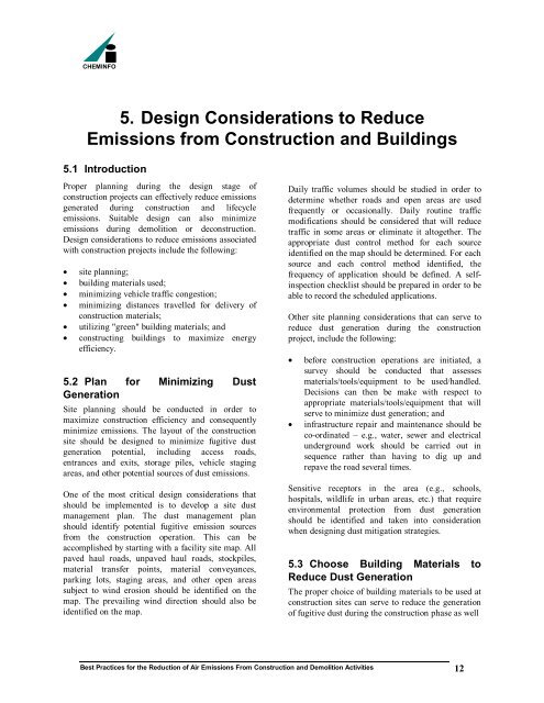 Best Practices for the Reduction of Air Emissions From Construction ...