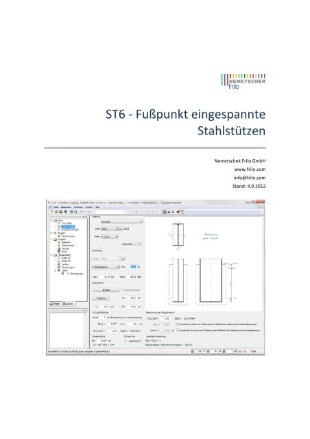 ST6 - Fußpunkt eingespannte Stahlstützen - Frilo