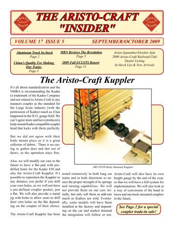 THE ARISTO-CRAFT "INSIDER" - G Scale News