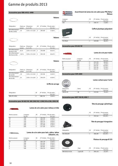 Gamme de produits 2013 - FLEX