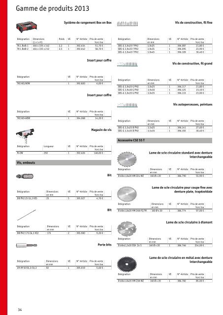 Gamme de produits 2013 - FLEX