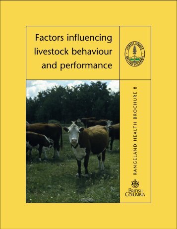 Factors influencing livestock behaviour and ... - Ministry of Forests