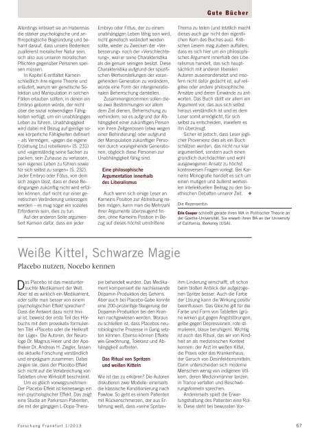 Weiße Kittel, Schwarze Magie - Forschung Frankfurt - Goethe ...