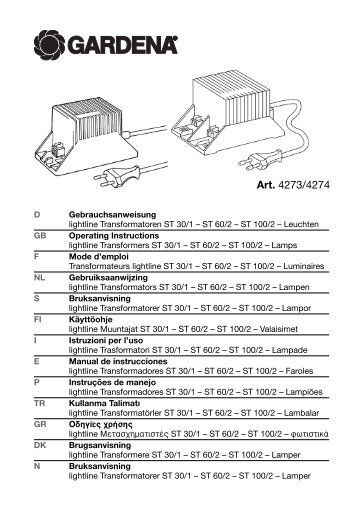 OM, Gardena, lightline Transformatoren ST 30/1 – ST 60/2 – ST 100 ...