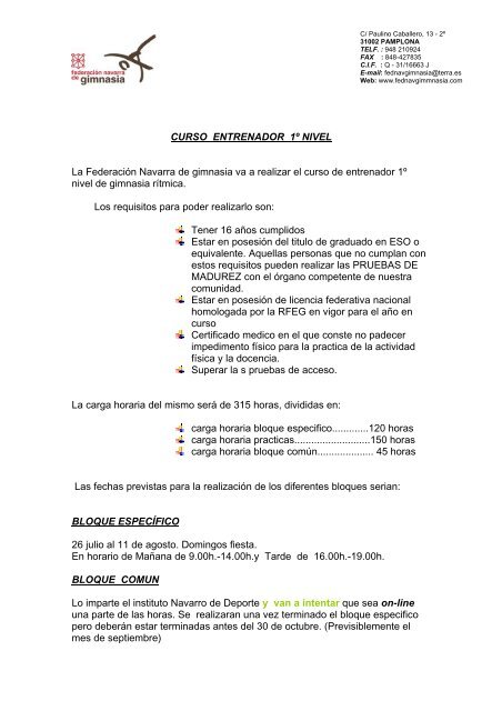 CURSO ENTRENADOR 1 NIVEL GR.pdf - Federación Navarra de ...