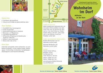 Flyer vom Wohnheim - Theodor Fliedner Stiftung