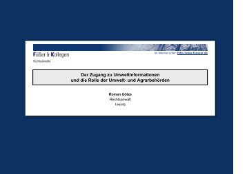 Umweltinformationsgesetz - Der Zugang zu Umweltinformationen und