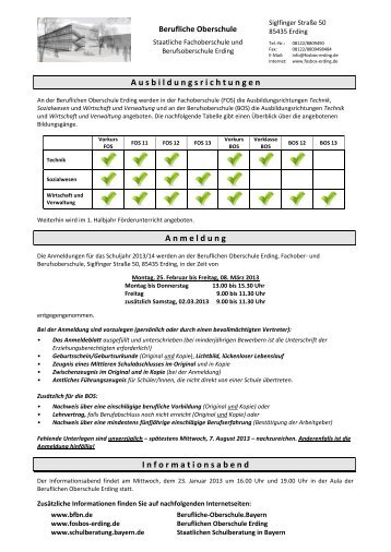 Informationsblatt - FOS/BOS Erding