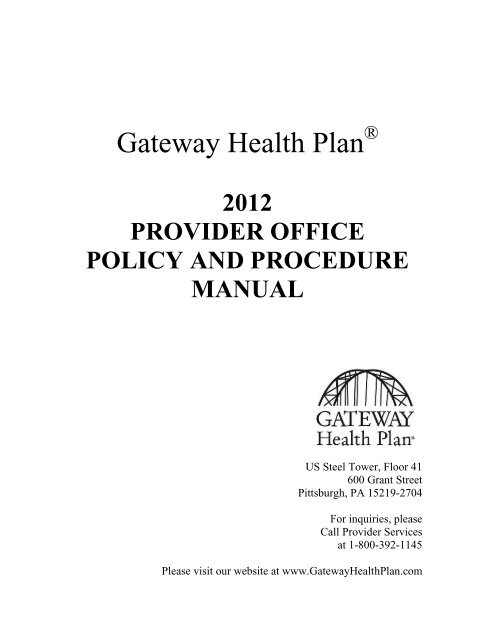 Medical Assistance - Gateway Health Plan