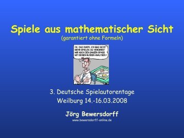 Spiele aus mathematischer Sicht - Die Ideen der Galois-Theorie