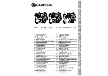 Gebrauchsanweisung - Gardena-ersatzteile.ch