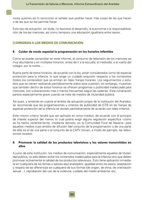 La transmisión de valores a menores - Ararteko