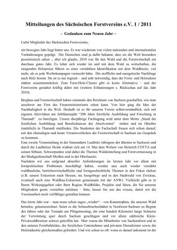 Mitteilungen des Sächsischen Forstvereins e.V. 1 / 2011 - Deutscher ...