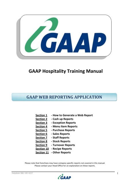 Web Application Training Manual - GAAP Software
