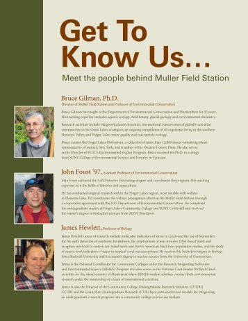 Meet the people behind Muller Field Station - Finger Lakes ...