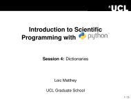 Introduction to Scientific Programming with Python - UCL