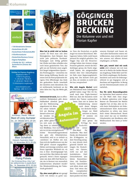 Stadtmagazin Neue Szene Augsburg 2013-10