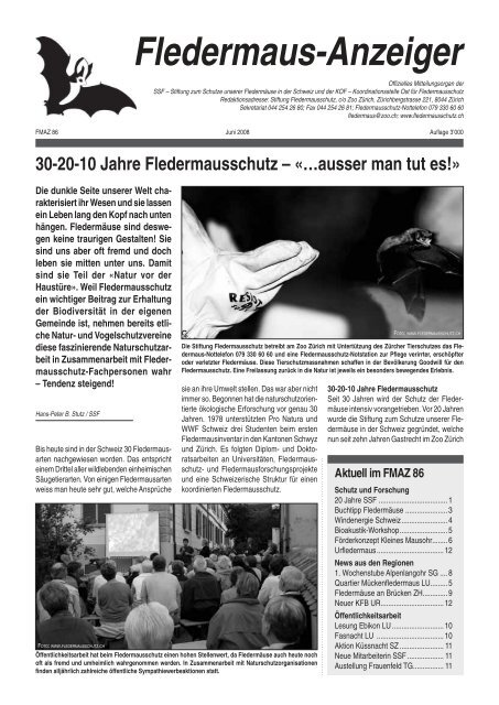 Fledermaus-Anzeiger - Stiftung zum Schutze unserer Fledermäuse ...