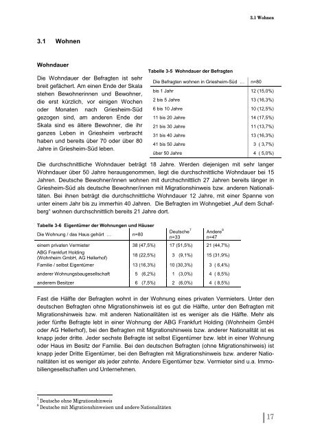 Quartiersanalyse Griesheim Süd - Frankfurt am Main