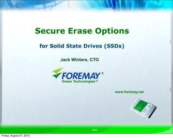 Secure Erase Options - Flash Memory Summit