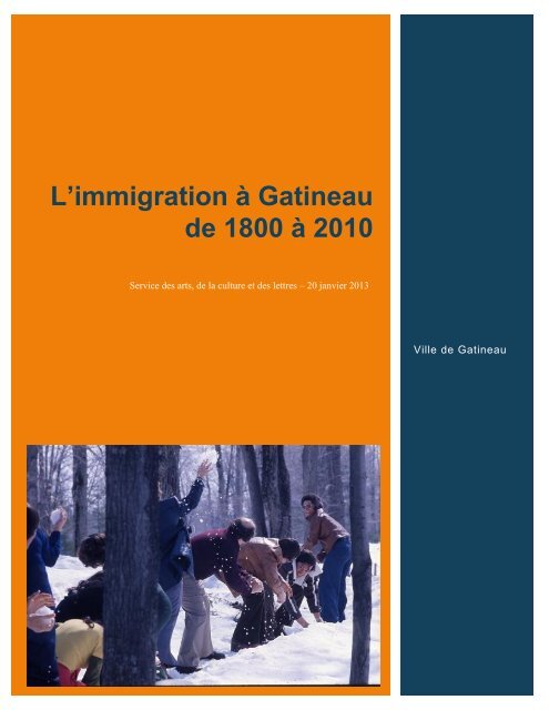 L'immigration à Gatineau de 1800 à 2010 - Ville de Gatineau