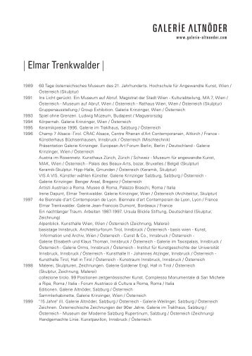 | Elmar Trenkwalder | - Galerie Altnöder