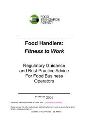 Food Handlers: Fitness to Work - Food Standards Agency