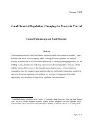 Good Financial Regulation: Changing the Process is Crucial Connel ...
