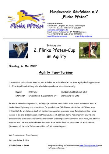 Agility Funturnier - Hundeverein Gäufelden - Flinke Pfoten eV