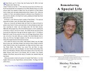 IN MEMORY OF Shirley M. Fitchett - Fratzke & Jensen Funeral Home
