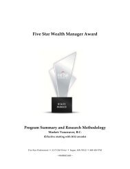 2013 Wealth Manager Program - Canada - Five Star Professional