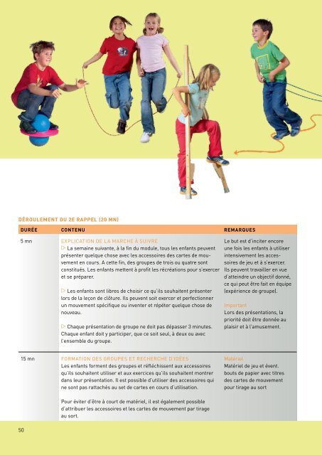 Brochure «Récréation Active» destiné aux enseignants - Fit-4-Future