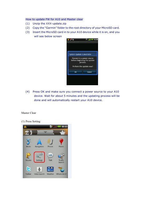 How To Update Garmin >> How To Update Fw For A10 And Master Clear Pdf Garmin Asus How To Update Garmin >> How To Update Fw For A10 And Master Clear Pdf Garmin Asus
