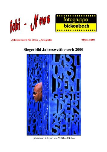 Siegerbild Jahreswettbewerb 2000 - Fotogruppe Bickenbach