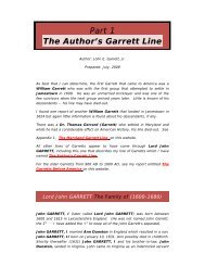 Part 1 The Author's Garrett Line - Garrett Family Genealogy